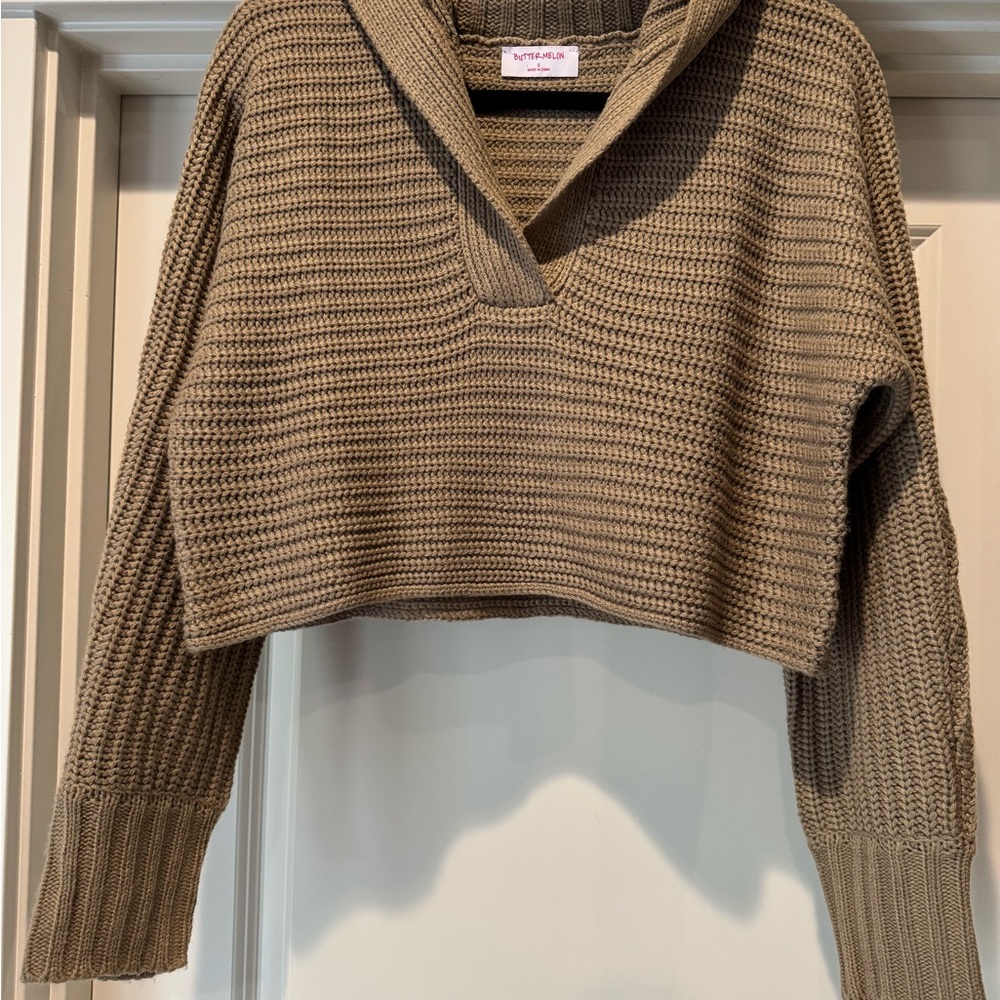 Cropped Tan Sweater